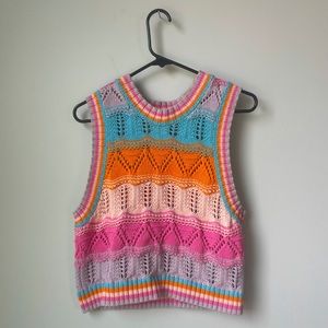 Zara multicolored sweatervest - size medium - worn once